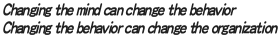 Changing the mind can change the behavior, Changing the behavior can change the organization